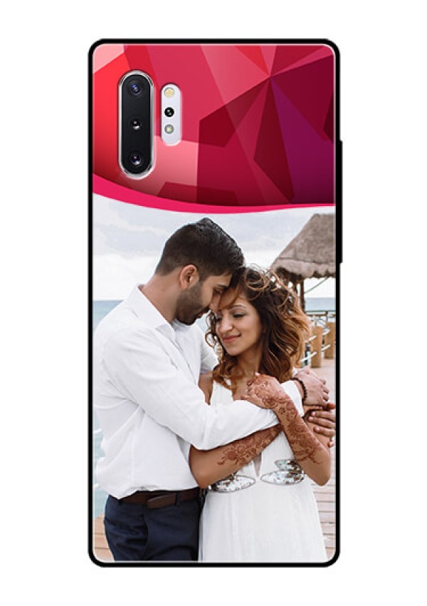 Samsung Galaxy Note 10 Plus Custom Glass Mobile Case  - Red Abstract Design