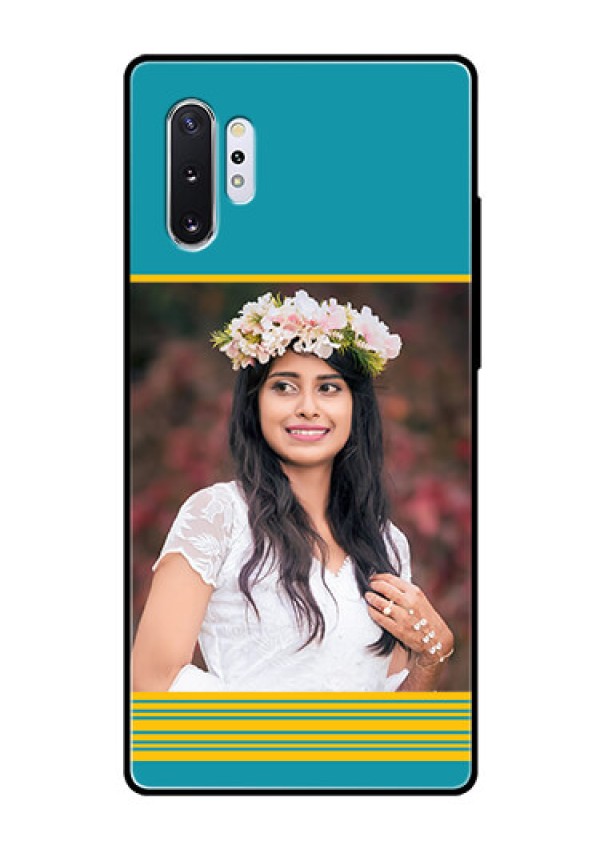 Samsung Galaxy Note 10 Plus Custom Glass Phone Case  - Yellow & Blue Design 