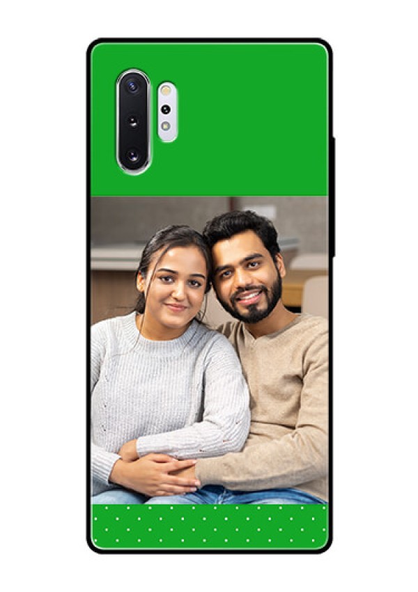 Samsung Galaxy Note 10 Plus Personalized Glass Phone Case  - Green Pattern Design