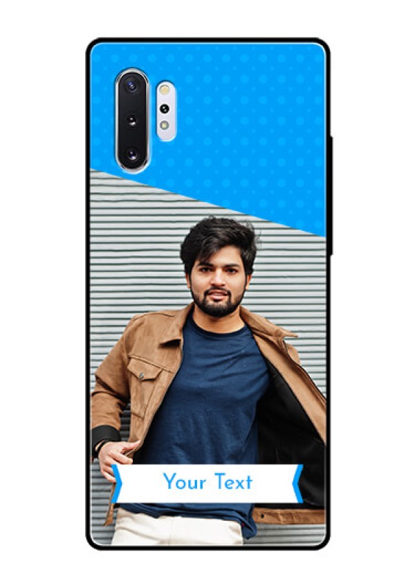 Samsung Galaxy Note 10 Plus Photo Printing on Glass Case  - Simple Blue Color Design