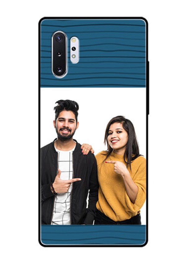 Samsung Galaxy Note 10 Plus Custom Glass Phone Case  - Blue Pattern Cover Design