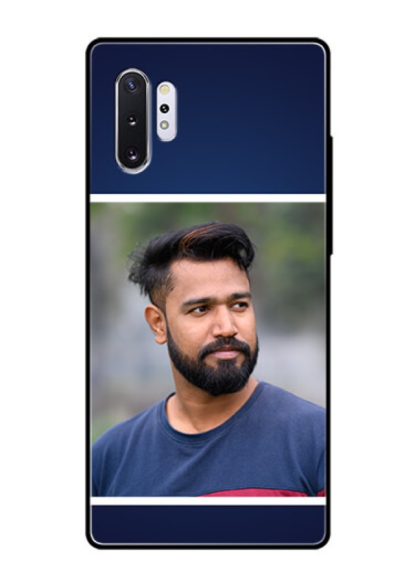 Samsung Galaxy Note 10 Plus Personalized Glass Phone Case  - Simple Royal Blue Design