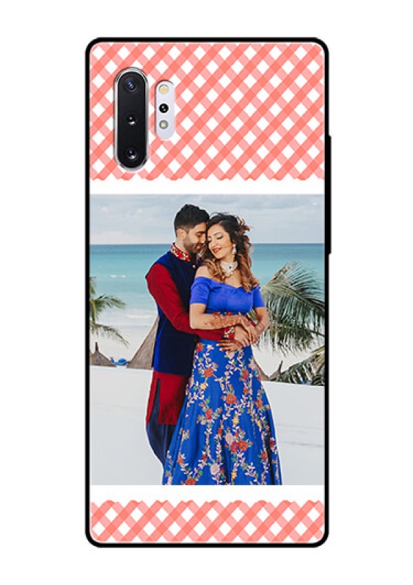 Samsung Galaxy Note 10 Plus Personalized Glass Phone Case  - Pink Pattern Design