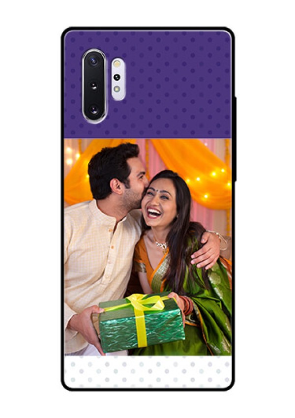 Samsung Galaxy Note 10 Plus Personalized Glass Phone Case  - Violet Pattern Design