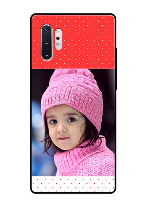 Samsung Galaxy Note 10 Plus Photo Printing on Glass Case  - Red Pattern Design