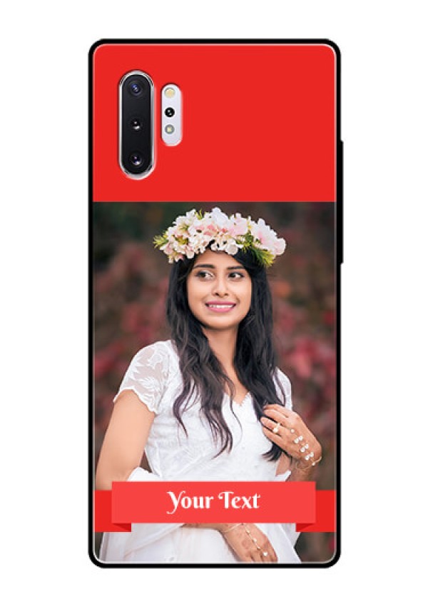 Samsung Galaxy Note 10 Plus Custom Glass Phone Case  - Simple Red Color Design