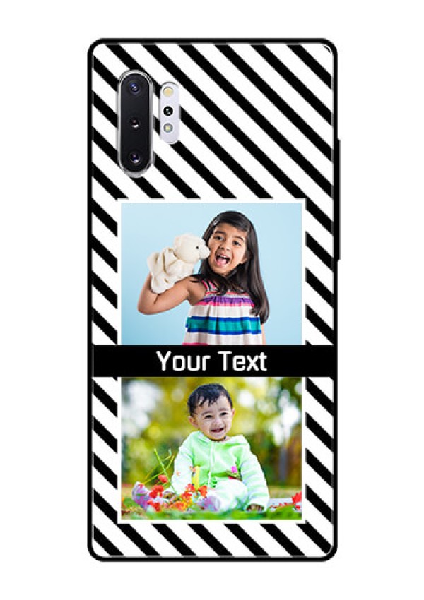 Samsung Galaxy Note 10 Plus Photo Printing on Glass Case  - Black And White Stripes Design