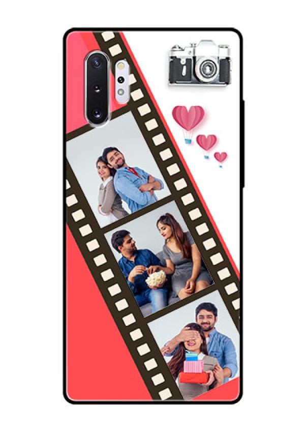 Samsung Galaxy Note 10 Plus Personalized Glass Phone Case  - 3 Image Holder with Film Reel