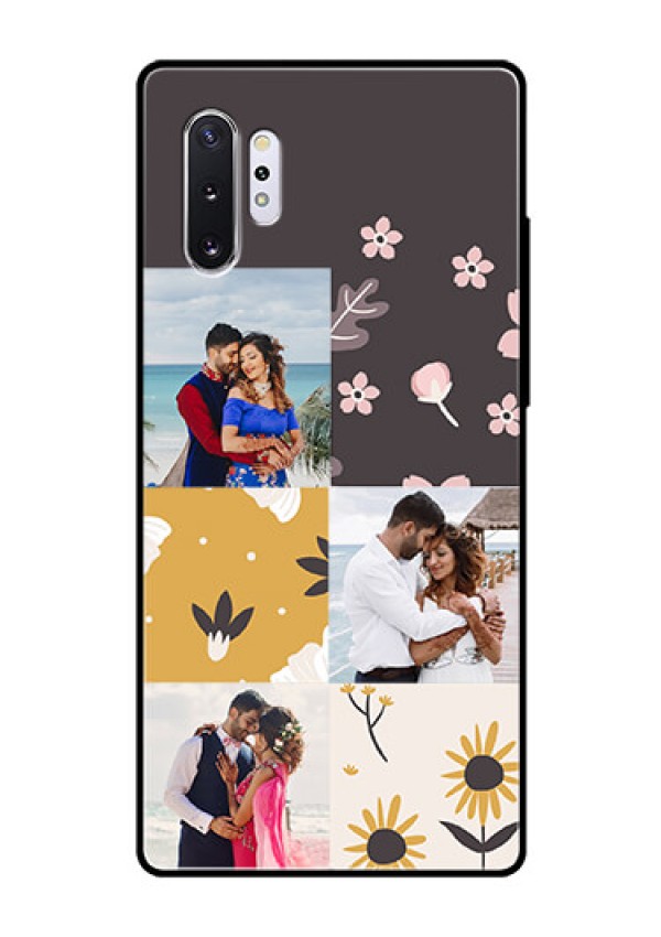 Samsung Galaxy Note 10 Plus Photo Printing on Glass Case  - 3 Images with Floral Design