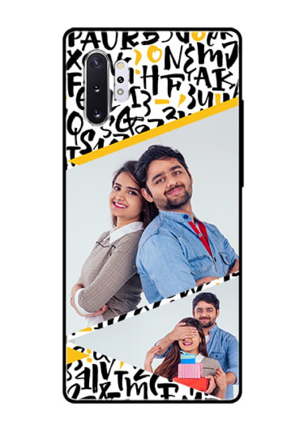 Samsung Galaxy Note 10 Plus Custom Glass Mobile Case  - Letters Pattern Design