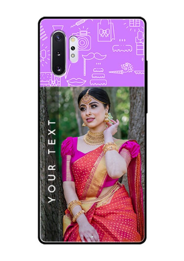 Samsung Galaxy Note 10 Plus Custom Glass Mobile Case  - Birthday Icons Design
