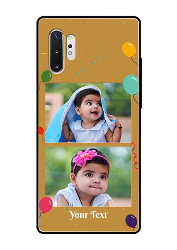 Samsung Galaxy Note 10 Plus Personalized Glass Phone Case  - Image Holder with Birthday Celebrations Design