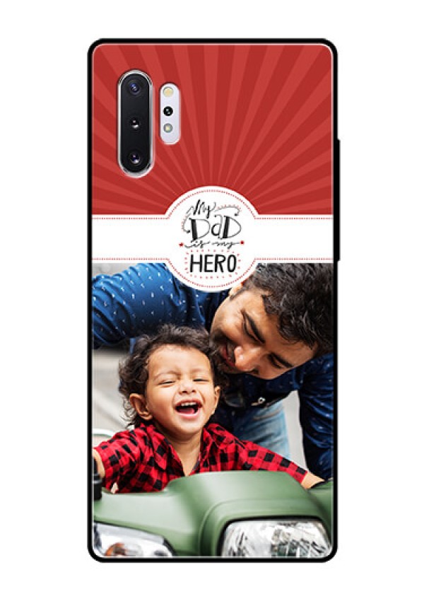 Samsung Galaxy Note 10 Plus Photo Printing on Glass Case  - My Dad Hero Design