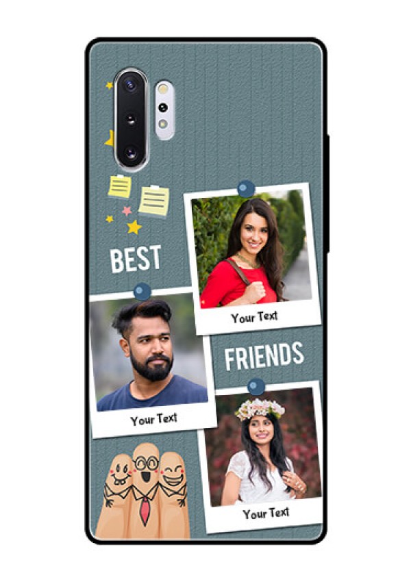 Samsung Galaxy Note 10 Plus Personalized Glass Phone Case  - Sticky Frames and Friendship Design