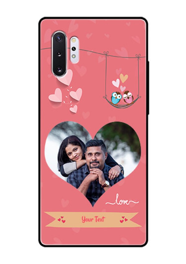 Samsung Galaxy Note 10 Plus Personalized Glass Phone Case  - Peach Color Love Design 