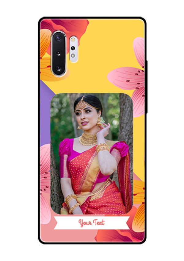 Samsung Galaxy Note 10 Plus Custom Glass Mobile Case  - 3 Image With Vintage Floral Design