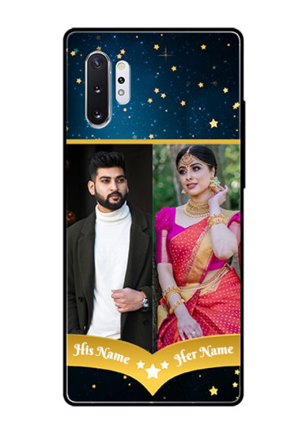 Samsung Galaxy Note 10 Plus Custom Glass Phone Case  - Galaxy Stars Backdrop Design