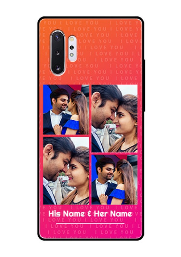 Samsung Galaxy Note 10 Plus Custom Glass Phone Case  - I Love You Pink Design