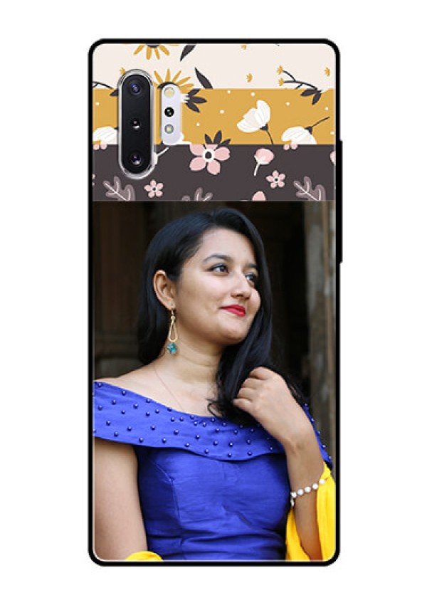 Samsung Galaxy Note 10 Plus Custom Glass Phone Case  - Stylish Floral Design