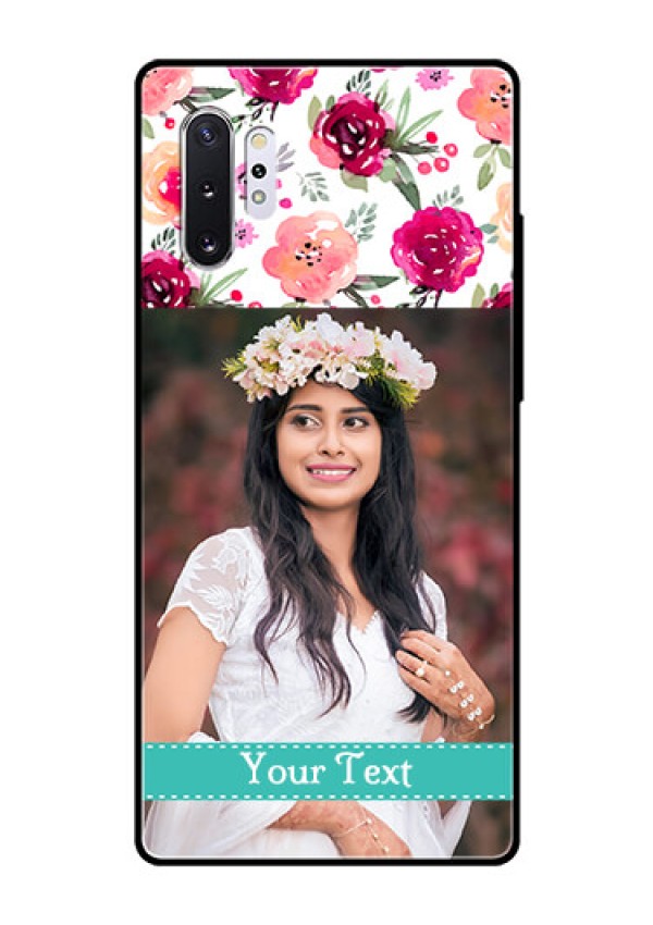Samsung Galaxy Note 10 Plus Custom Glass Phone Case  - Watercolor Floral Design