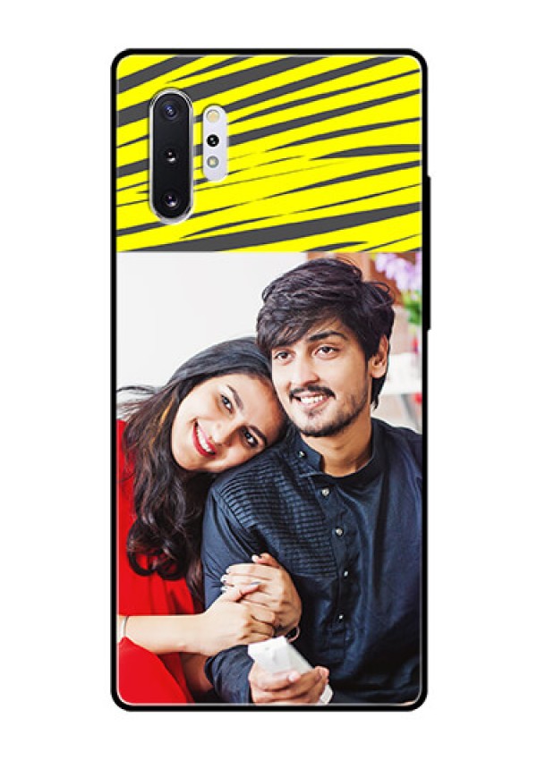 Samsung Galaxy Note 10 Plus Photo Printing on Glass Case  - Yellow Abstract Design