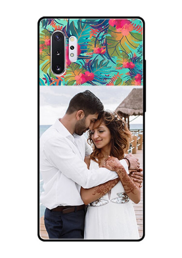 Samsung Galaxy Note 10 Plus Photo Printing on Glass Case  - Watercolor Floral Design