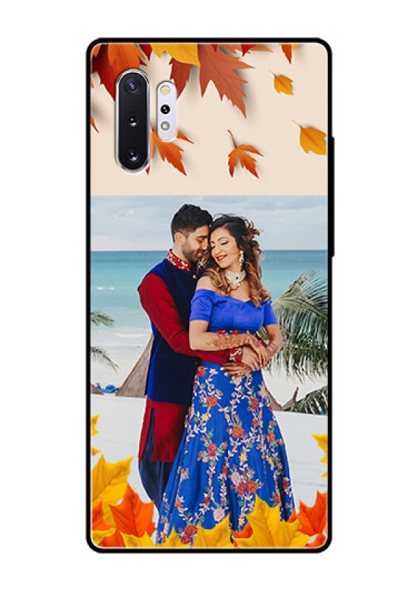 Samsung Galaxy Note 10 Plus Photo Printing on Glass Case  - Autumn Maple Leaves Design
