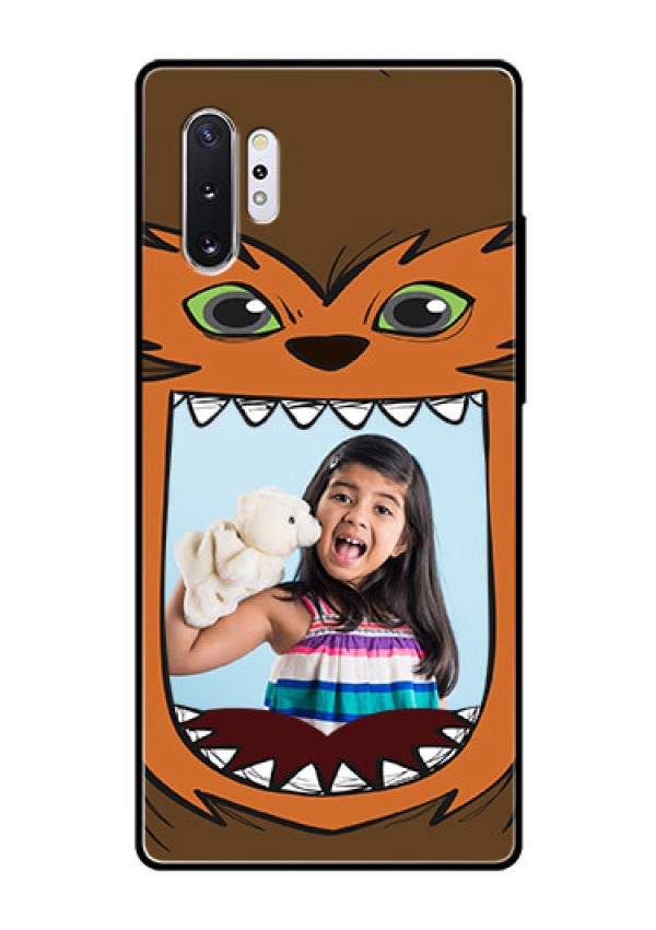 Samsung Galaxy Note 10 Plus Photo Printing on Glass Case  - Owl Monster Back Case Design