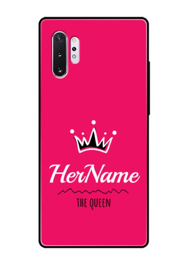 Galaxy Note 10 Plus Glass Phone Case Queen with Name
