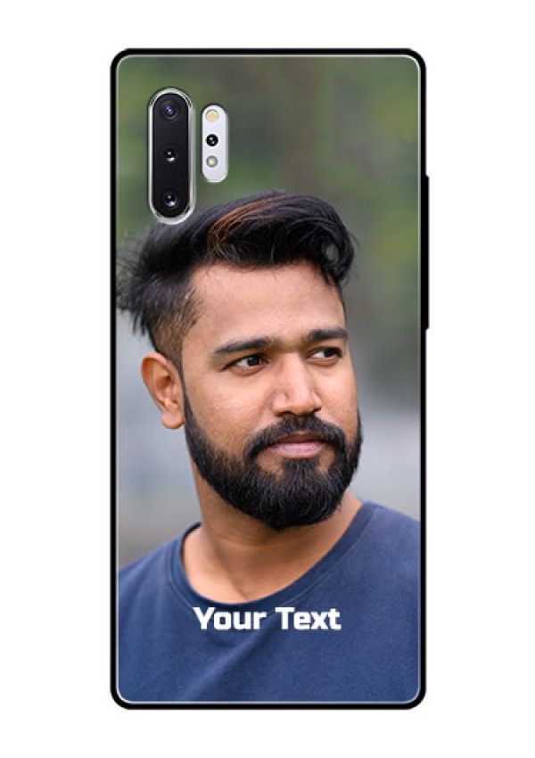 Galaxy Note 10 Plus Glass Mobile Cover: Photo with Text