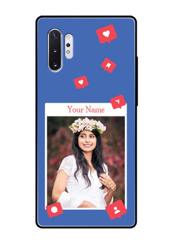 Galaxy Note 10 Plus Custom Glass Phone Case - Like Share And Comment Design