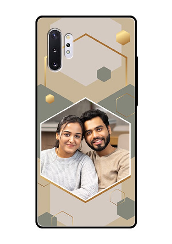 Galaxy Note 10 Plus Photo Printing on Glass Case - Stylish Hexagon Pattern Design