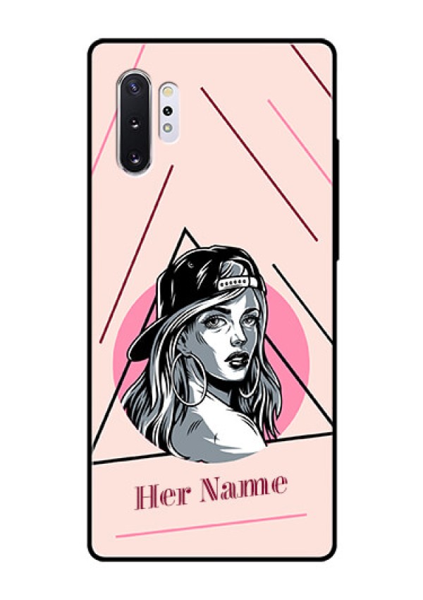 Galaxy Note 10 Plus Personalized Glass Phone Case - Rockstar Girl Design