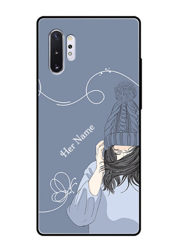 Galaxy Note 10 Plus Custom Glass Mobile Case - Girl in winter outfit Design