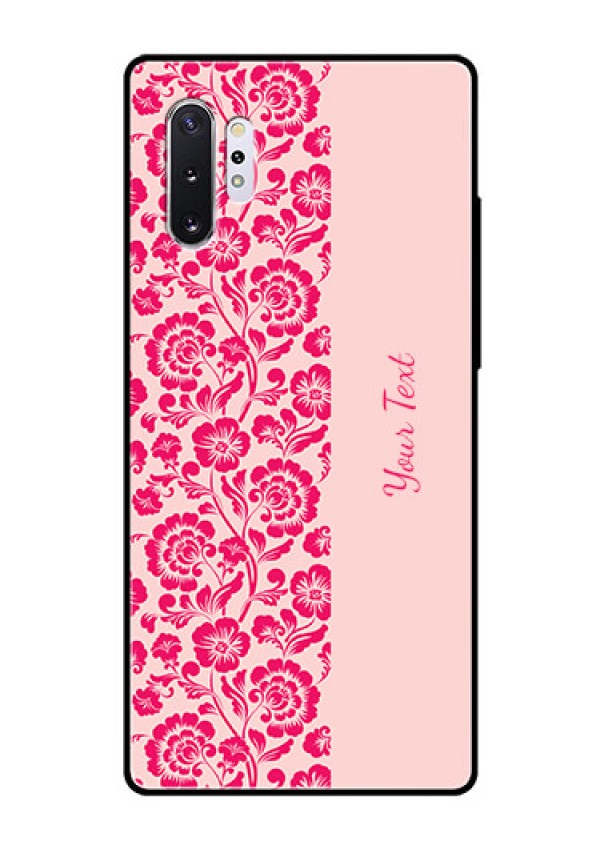 Galaxy Note 10 Plus Custom Glass Phone Case - Attractive Floral Pattern Design