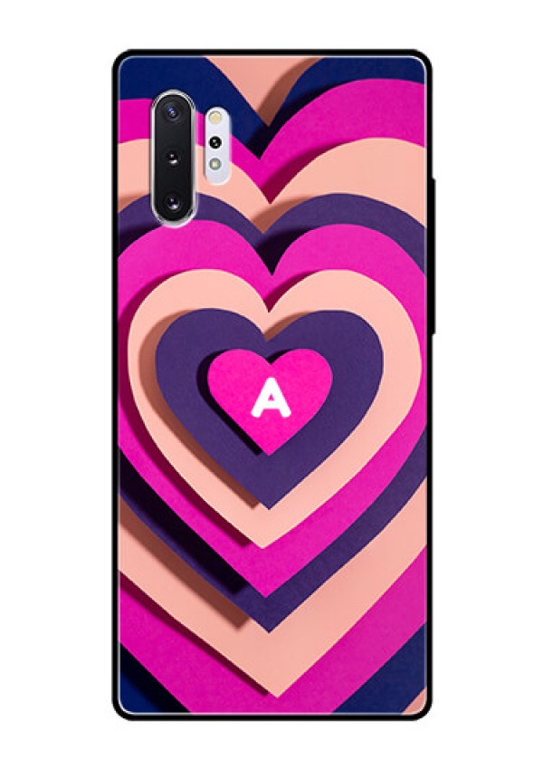 Galaxy Note 10 Plus Custom Glass Mobile Case - Cute Heart Pattern Design