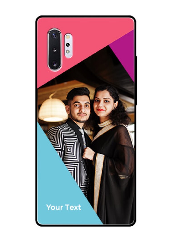 Galaxy Note 10 Plus Custom Glass Mobile Case - Stacked Triple colour Design