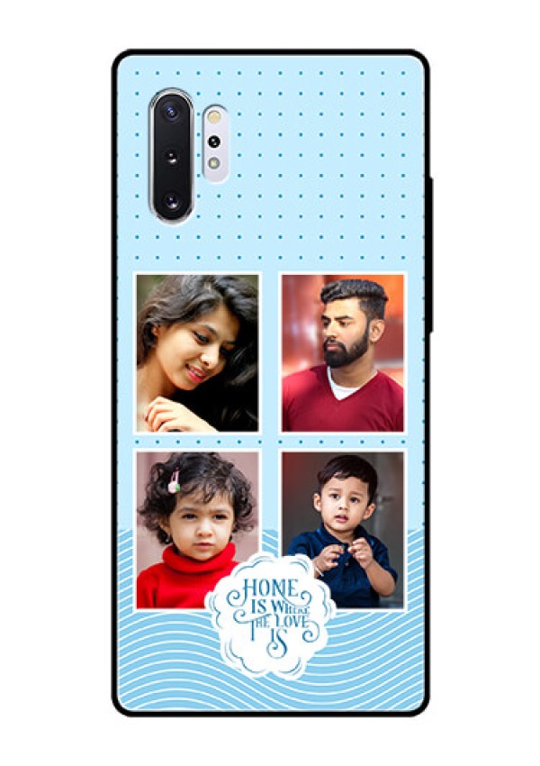 Galaxy Note 10 Plus Custom Glass Phone Case - Cute love quote with 4 pic upload Design
