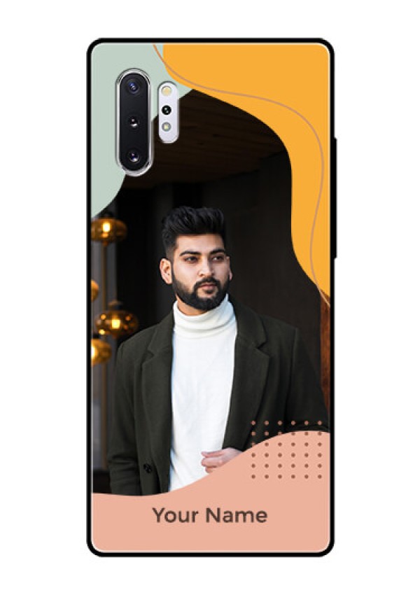 Galaxy Note 10 Plus Personalized Glass Phone Case - Tri-coloured overlay design
