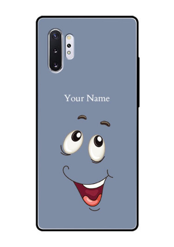 Galaxy Note 10 Plus Photo Printing on Glass Case - Laughing Cartoon Face Design