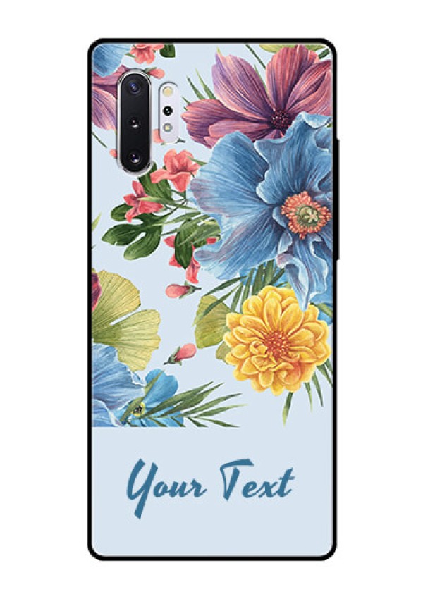 Galaxy Note 10 Plus Custom Glass Mobile Case - Stunning Watercolored Flowers Painting Design