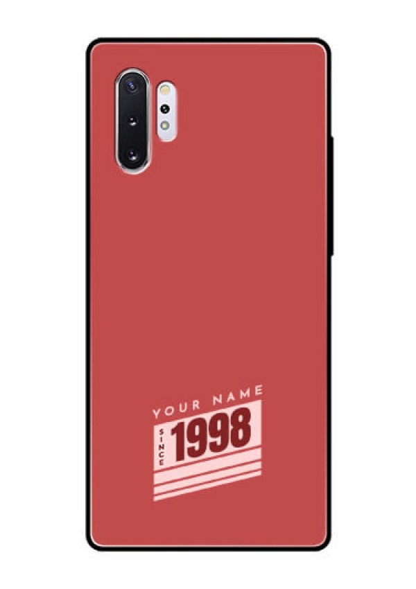 Galaxy Note 10 Plus Custom Glass Phone Case - Red custom year of birth Design