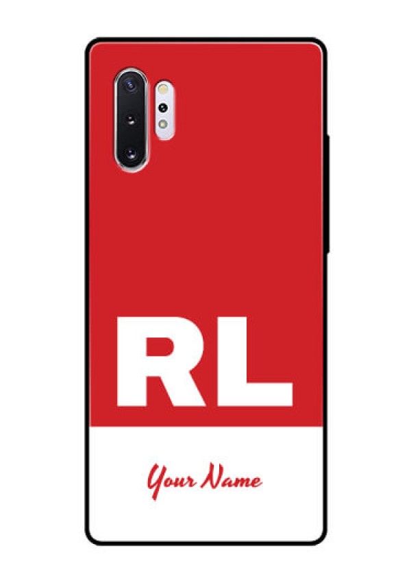 Galaxy Note 10 Plus Personalized Glass Phone Case - dual tone custom text Design