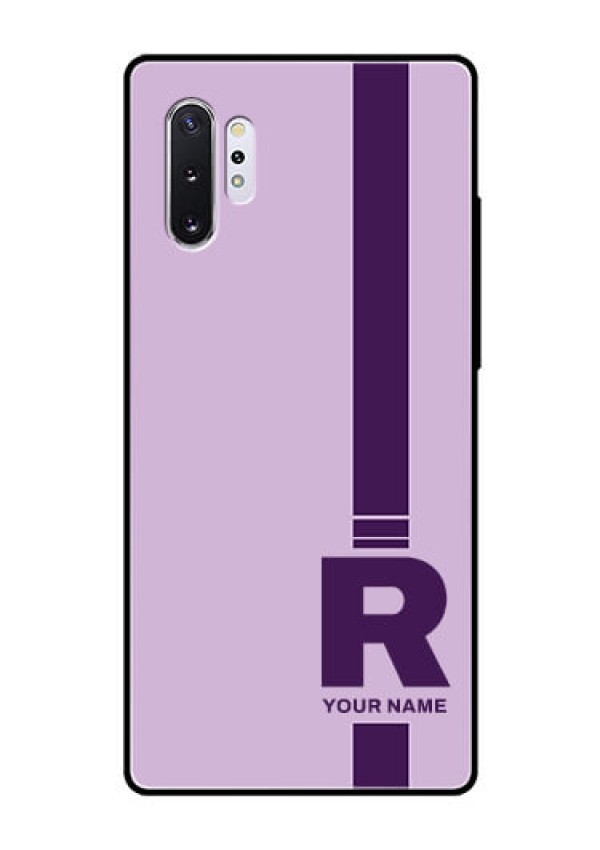 Galaxy Note 10 Plus Photo Printing on Glass Case - Simple dual tone stripe with name Design