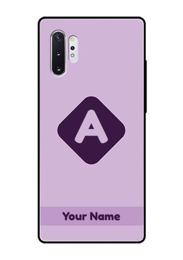 Galaxy Note 10 Plus Custom Glass Mobile Case - Custom Letter in curved badge Design