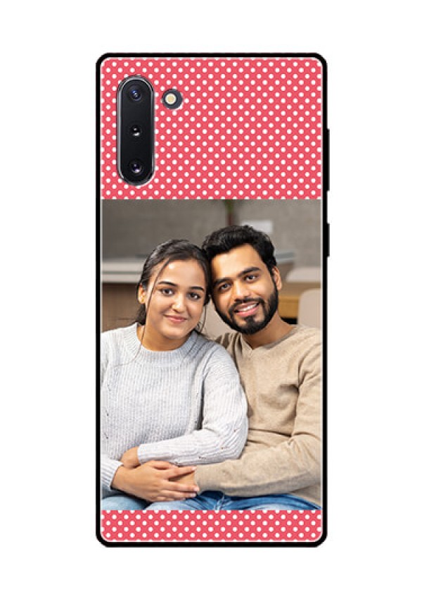 Galaxy Note 10 Custom Glass Phone Case  - White Dotted Design