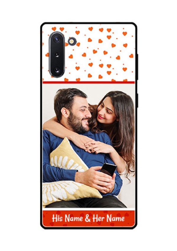 Galaxy Note 10 Custom Glass Phone Case  - Orange Love Symbol Design