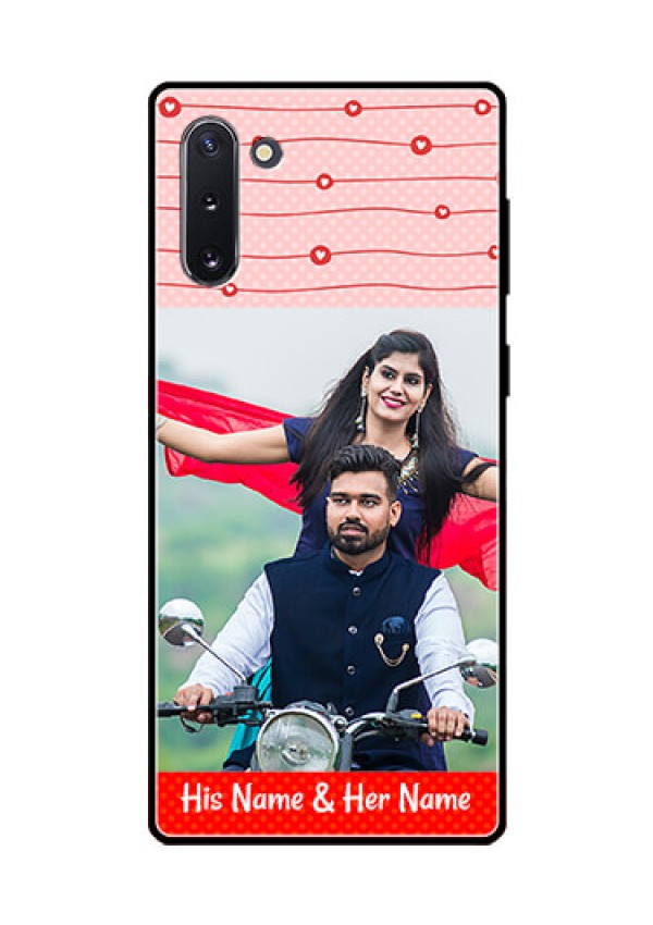 Galaxy Note 10 Personalized Glass Phone Case  - Red Pattern Case Design