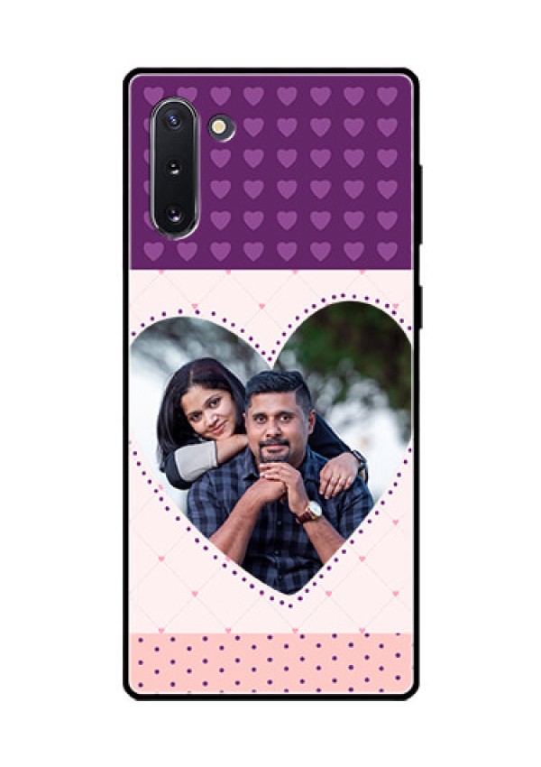 Galaxy Note 10 Custom Glass Phone Case  - Violet Love Dots Design