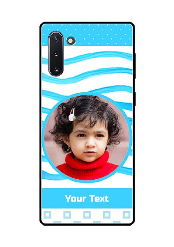 Galaxy Note 10 Custom Glass Phone Case  - Simple Blue Case Design